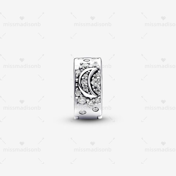 Pandora Sparkling Sun & Crescent Moon Clip Charm - Picture 2 of 5